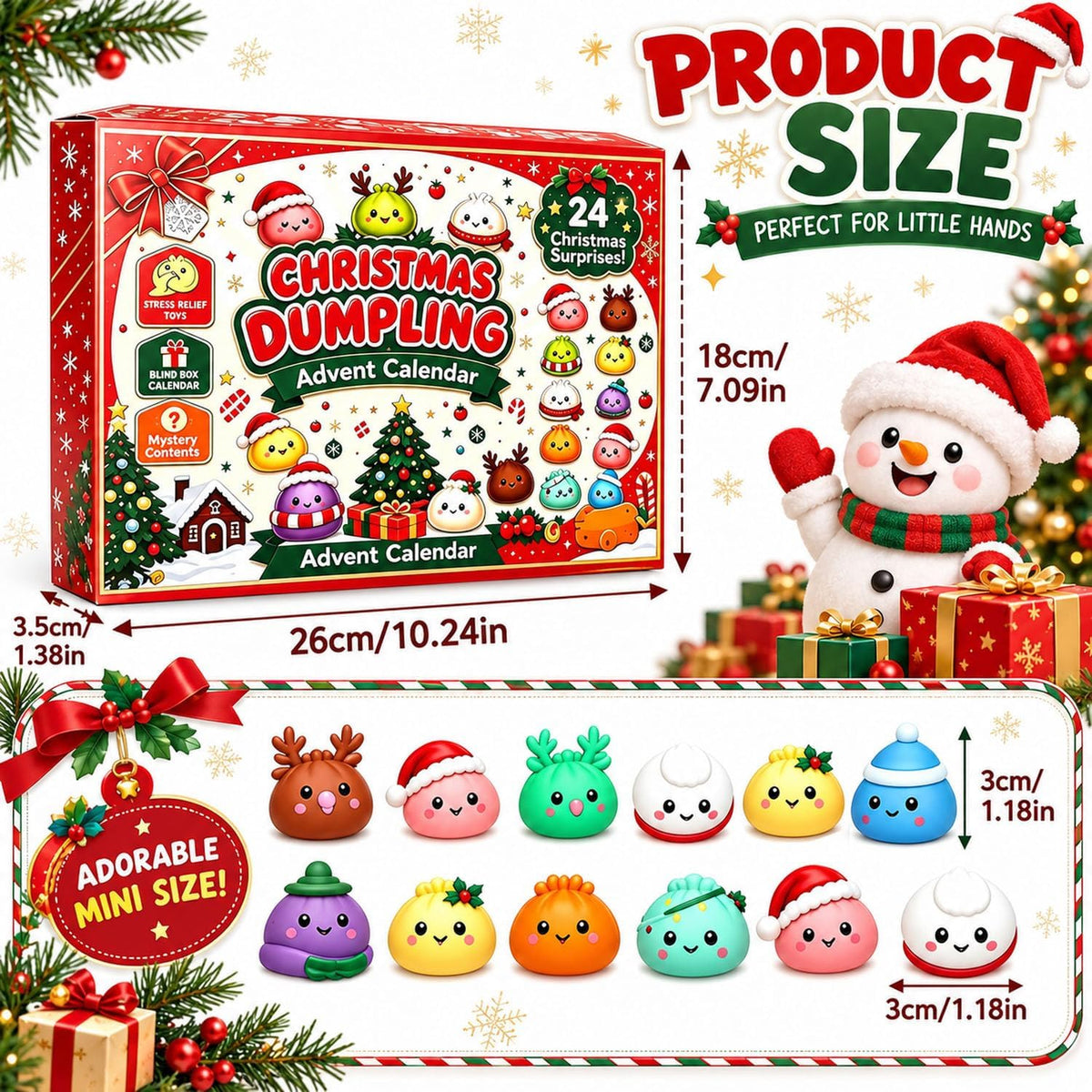 Calendario de Adviento con 24 Squishys Sorpresa